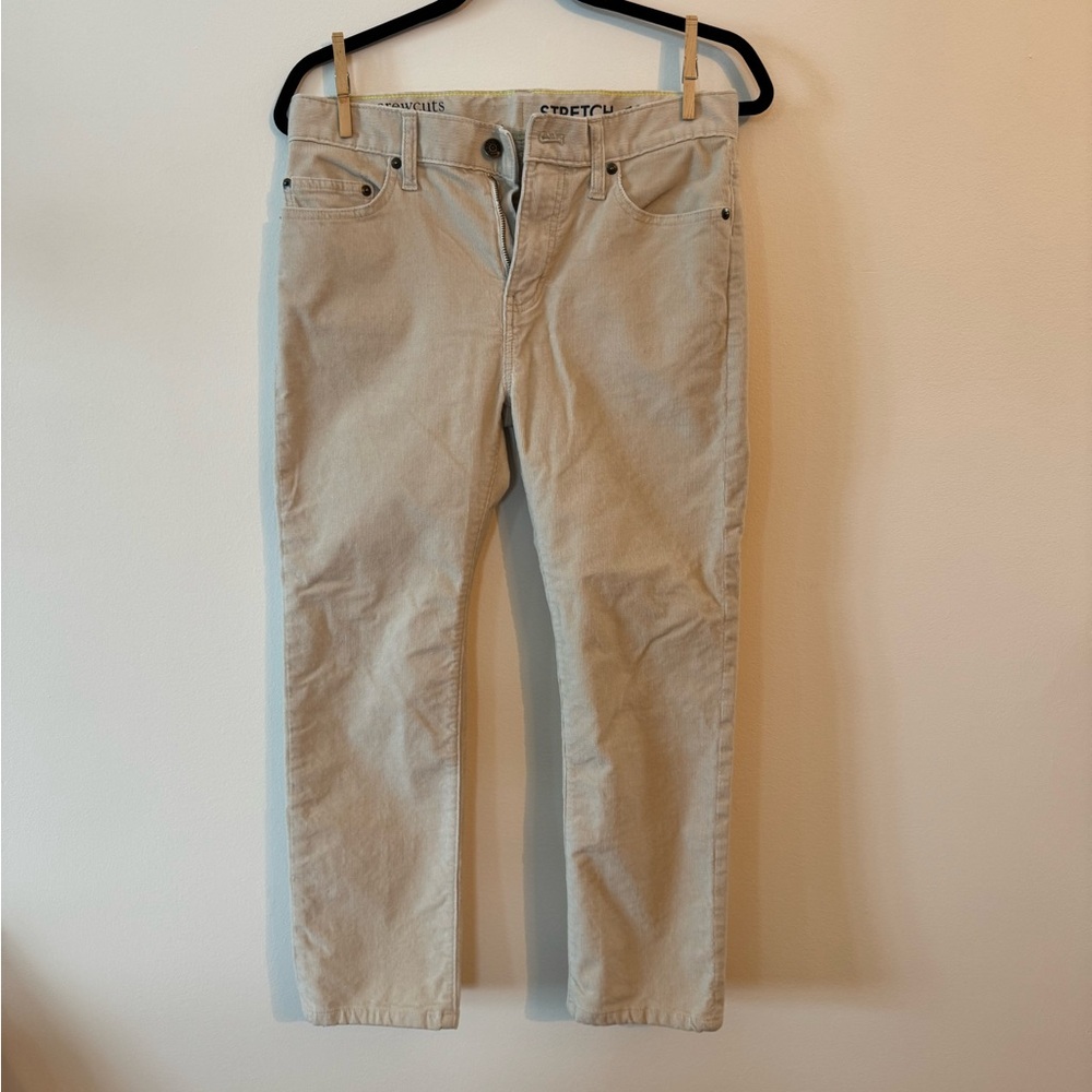J Crew crew cuts kids 16 straight corduroy pants jeans beige tan cream